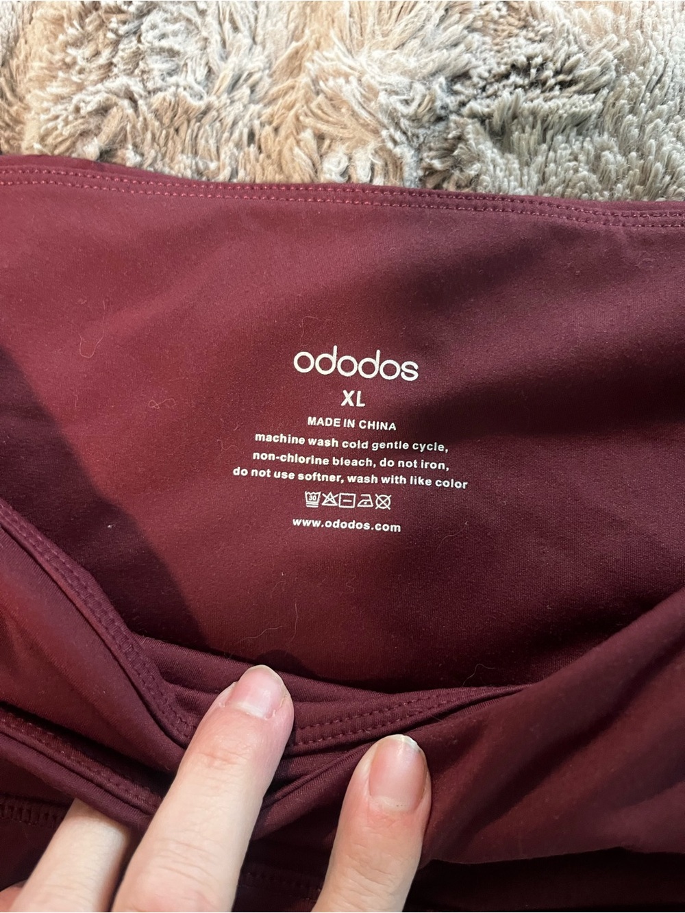 Ododos xl women’s V-Waist Leggings - Burgundy leggings short girl friendly - Picture 5 of 8